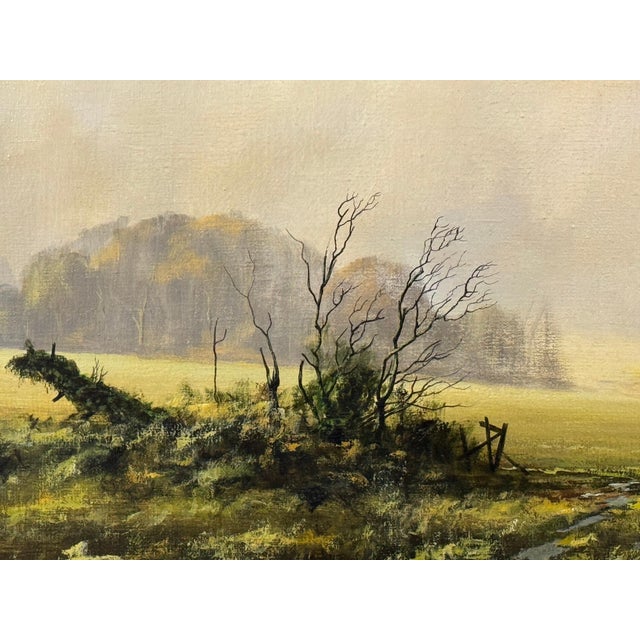 Late 20th Century Winter Field on Overcast Farmland in the English Countryside by British Artist 1975 (Circa) For Sale - Image 5 of 18