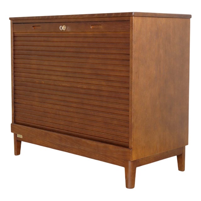 Vintage Oak Home Office Cabinet Angarths, Denmark, 1960s For Sale