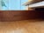 A beautifully crafted vintage oak console or sofa table by American Drew, featuring an exceptionally decorative parquet-...
