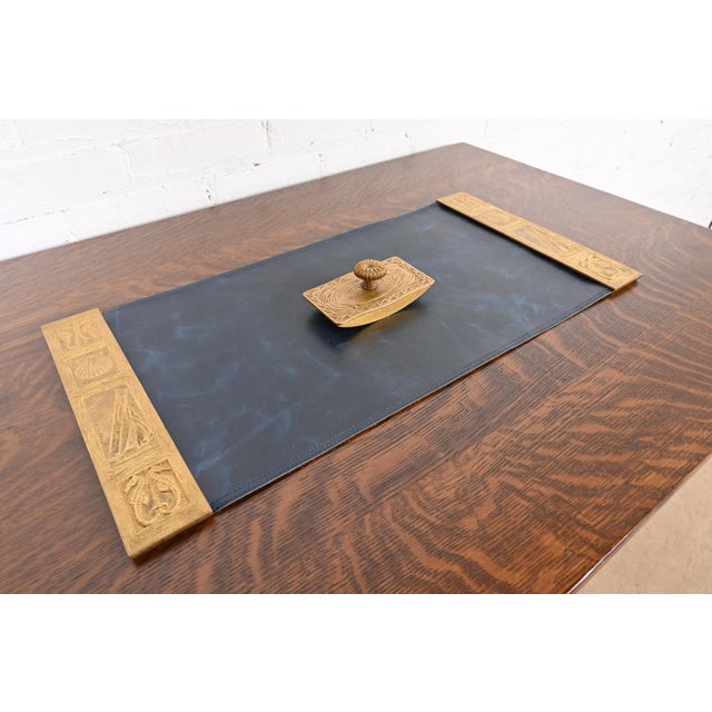 Tiffany Studios New York Nautical Bronze Doré Rocker Blotter For Sale - Image 10 of 11