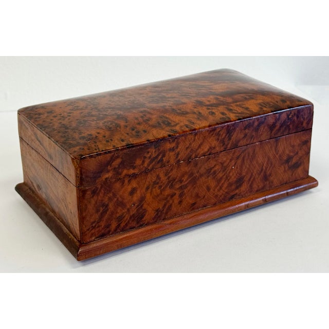 Mid 20th Century Vintage Burled Wood Lidded Box For Sale - Image 5 of 8