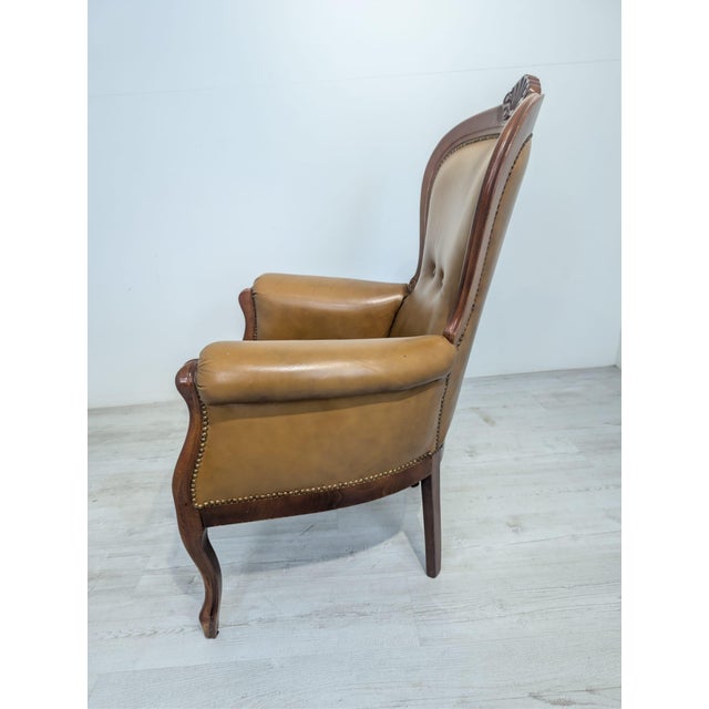 Chippendale Leather Armchair, 1960s For Sale - Image 16 of 18