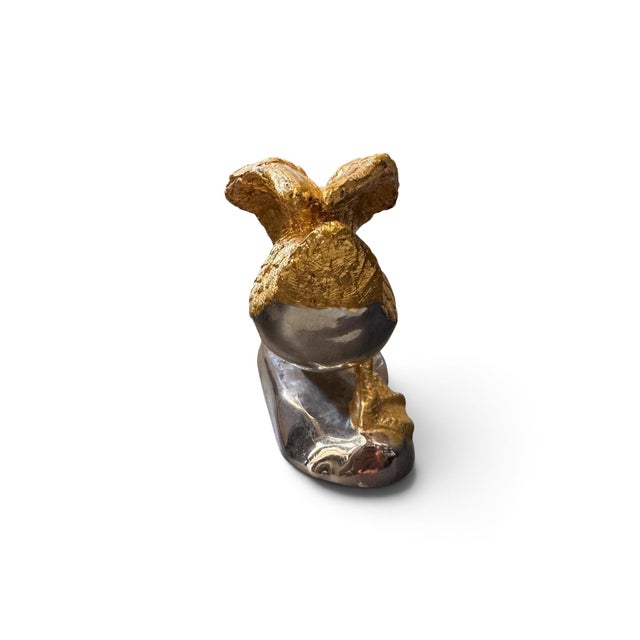 Vintage Hollywood Regency Two-Tone Gold & Silver Duck Sculpture For Sale In Miami - Image 6 of 7