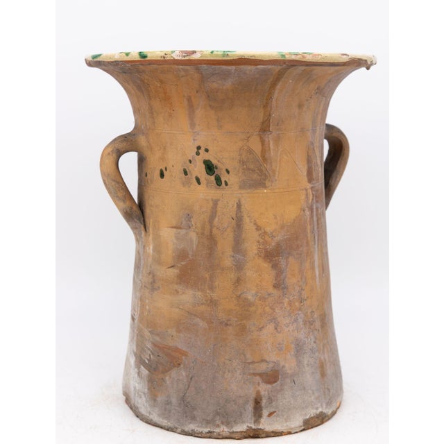 Italian Top Hat Style Ceramic Pichet Urn Green Glaze, Early 20th C. For Sale In New York - Image 6 of 8