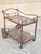 Late 20th Century Cast Aluminum Metal Lattice Garden Patio Serving Bar Tea Cart Side Table For Sale - Image 10 of 10