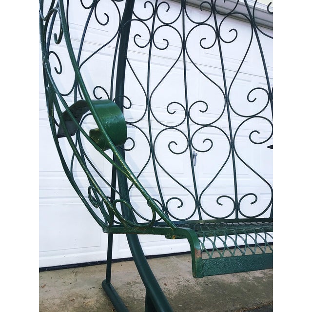 Wrought Iron Hanging Egg Chair & Stand Chairish
