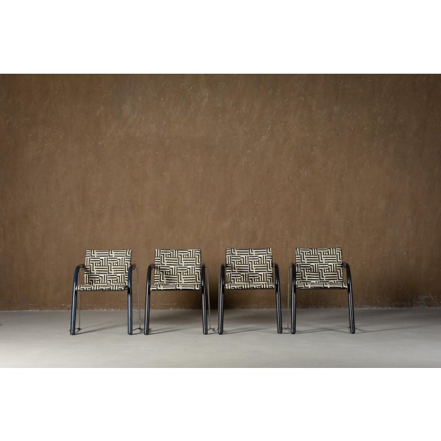 Vintage 320 Armchair in Myth Velvet by Wulf Schneider & Ulrich Boehme for Thonet, 1980s, Set of 4 For Sale - Image 11 of 11