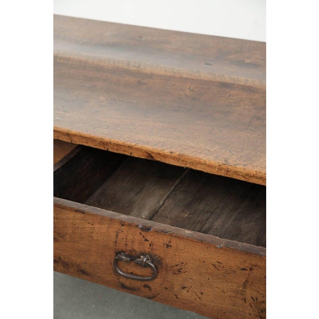 Antique Southern European Rectangular Walnut Coffee Table with Two Drawers For Sale - Image 9 of 17