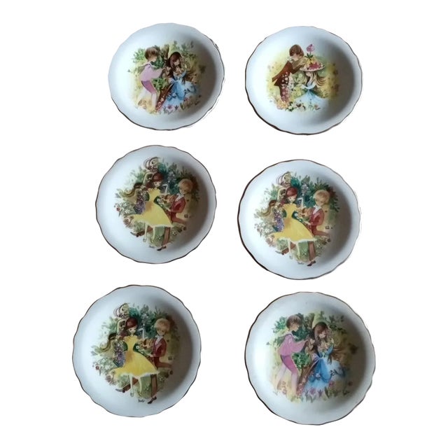 1950s Royal Grafton Fine Bone China Handpainted Bowls Set of 6 Made in England For Sale
