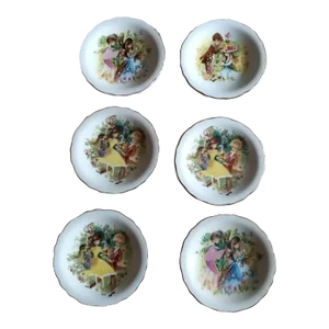 1950s Royal Grafton Fine Bone China Handpainted Bowls Set of 6 Made in England