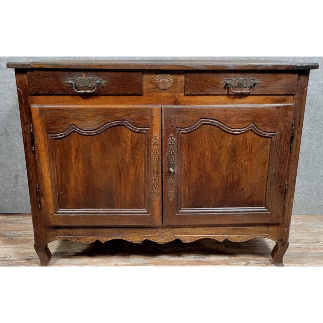 Wood Louis XV Sideboard in Oak, 1750s For Sale - Image 7 of 8