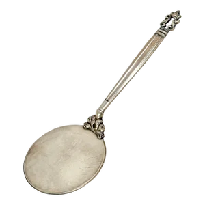 Large Size Vintage Georg Jensen Denmark Acorn Pattern Sterling Silver Tomato Server - Mid 20th Century