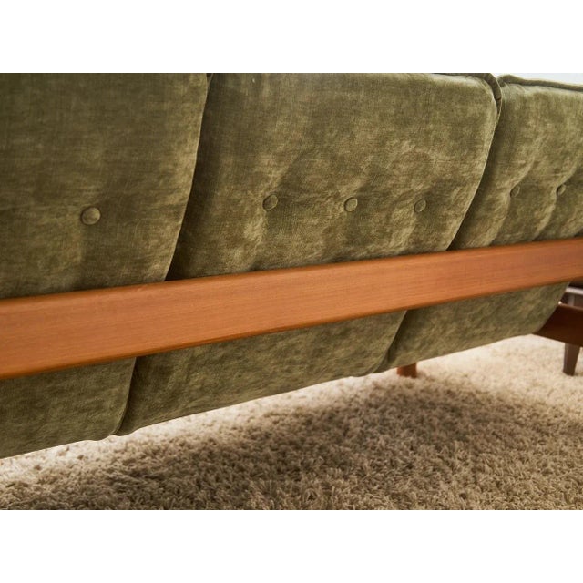 Mid 20th Century Styled After Danish Domino Mobler Teak Sofa, Newly Upholstered For Sale - Image 10 of 12