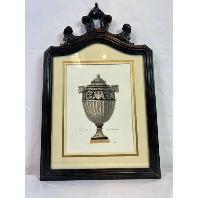 1990s "Vaso Antico Nel Musco Clementino" Italian Hand Etched Engraving, Framed For Sale - Image 13 of 13