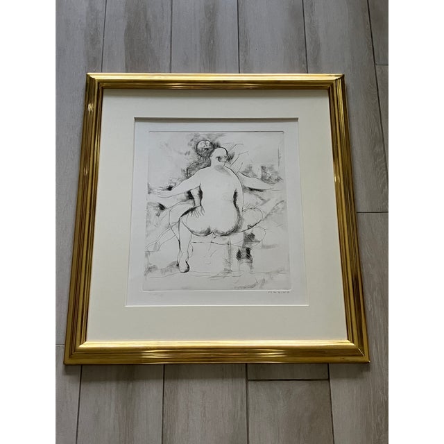 Abstract Rare Marino Marini Original Etching, Edition of Only 20. Signed, Framed, Numbered Xiv/Xx For Sale - Image 3 of 11