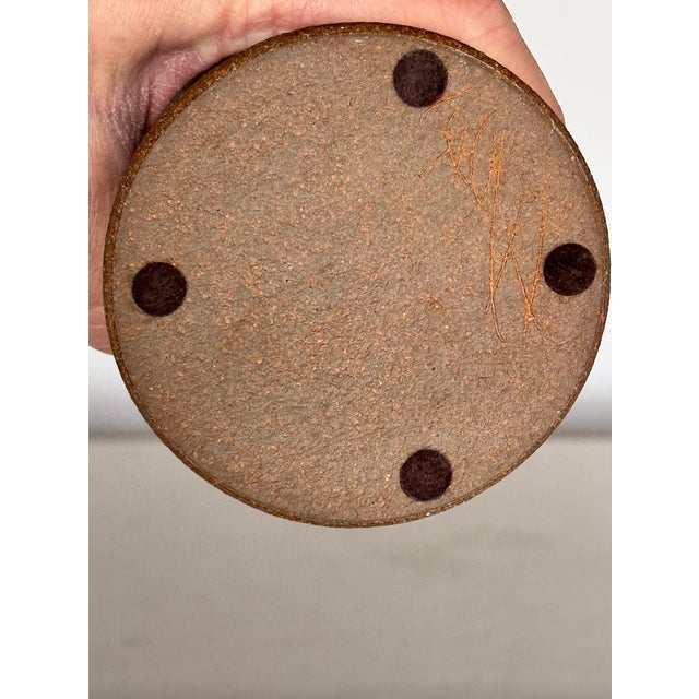 Vintage Mid Century Vase With Squiggle Details For Sale - Image 4 of 4