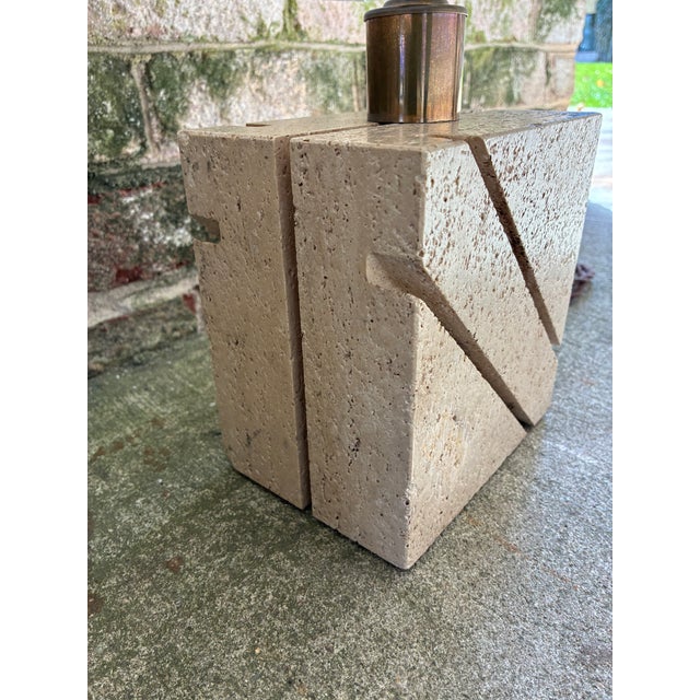Vintage Travertine Table Lamps - a Pair For Sale - Image 9 of 14