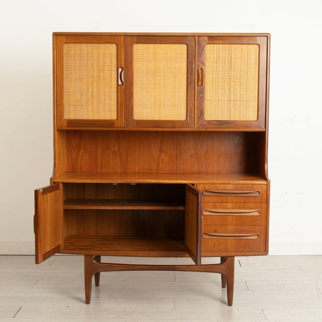 Mid-Century Fresco Highboard with Rattan Front from G-Plan, 1960s For Sale - Image 3 of 17