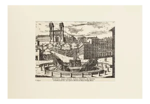 Fontana nella Piazza della Trinità de Monti - Etching - Early 20th-Century