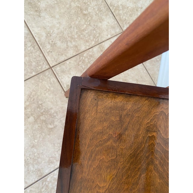 Mid 20th Century Mid-Century Modern Danish Walnut Rolling Accent Shelf For Sale - Image 5 of 11