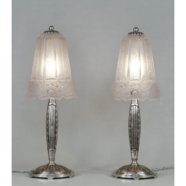 Art Deco French Art Deco Lamp by P. Maynadier 1930 France - A Pair For Sale - Image 3 of 12