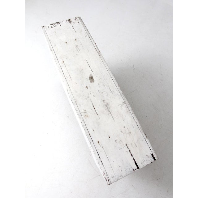 Antique White Farmhouse Bench For Sale - Image 12 of 18