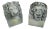 Pair of Antique Carved Granite Lion Heads For Sale