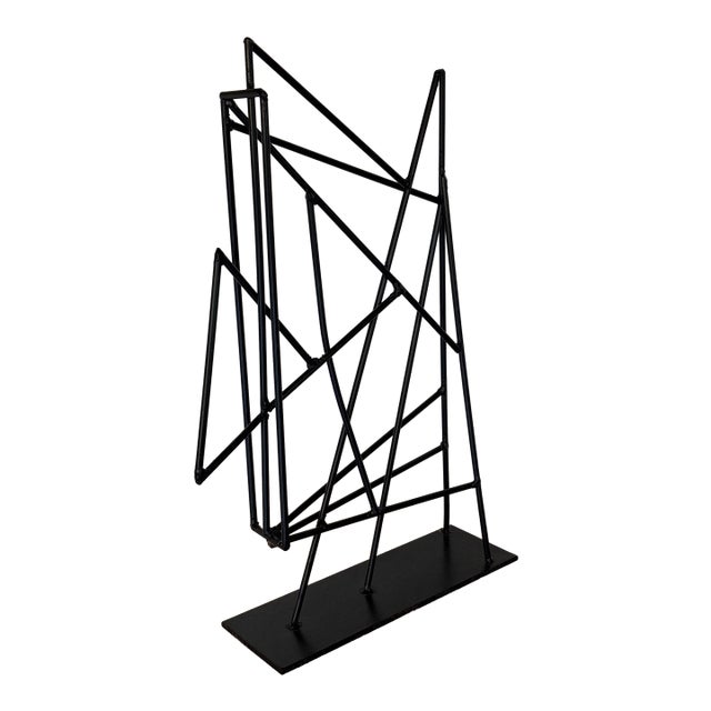 Modernist Abstract Welded Steel Rod Sculpture For Sale