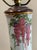 Vintage Celedon Chinoiserie Floral Hand Painted Lamp With Matching Shade For Sale - Image 4 of 11