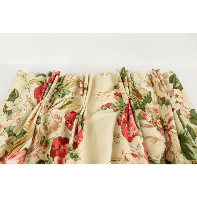 Textile Late 20th Century Custom Made Floral Curtain Panels - A Pair For Sale - Image 7 of 10