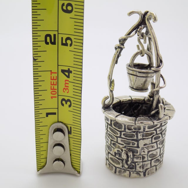 Silver Vintage Italian Handmade Genuine Silver 800 Water Well Dollhouse Miniature Figurine For Sale - Image 8 of 8