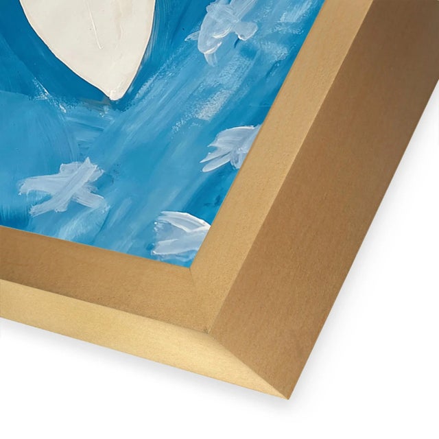 Contemporary Flying Dove Diptych Prints by Virginia Chamlee in Gold Frames, Large, Set of 2 For Sale - Image 3 of 3