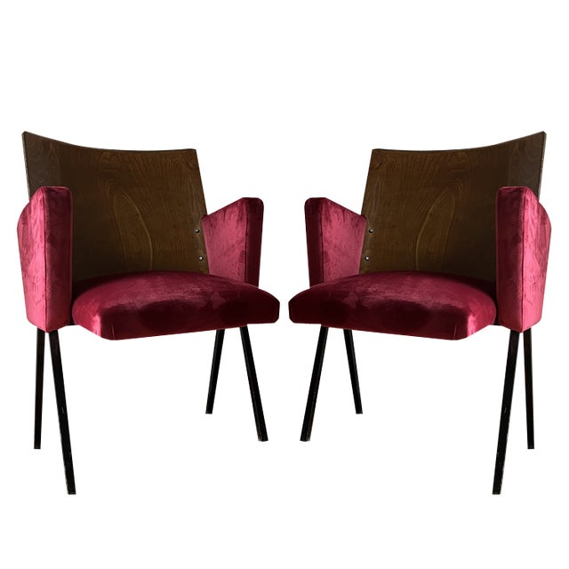 Set of Mid-Century Theatre Armchairs, 1950s For Sale