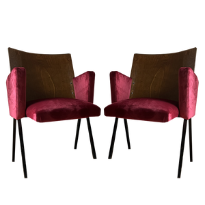 Set of Mid-Century Theatre Armchairs, 1950s