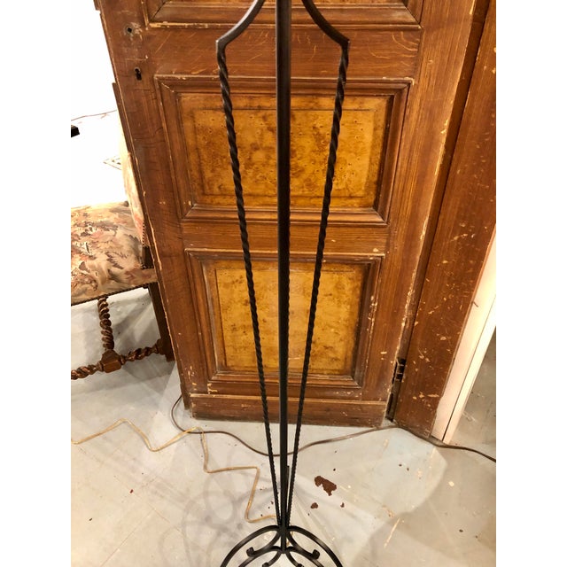 1940s French 1920’s Wrought Iron Floor Lamp For Sale - Image 5 of 8