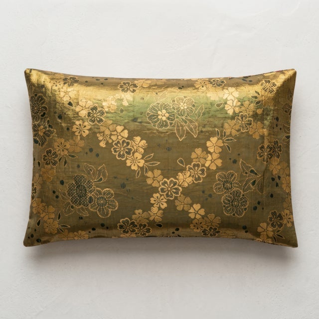 Japanese Silk Lumbar Cushion by Renaras For Sale - Image 4 of 7