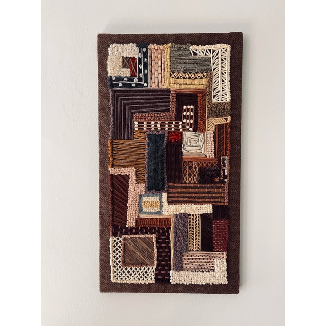 Brown 1960s Fiber Art Wall Textile For Sale - Image 8 of 10