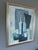 Mid-Century Modern 'Bottles in Blue Geometry' Vintage Swedish Cubist Still Life Oil Painting, Framed For Sale - Image 4 of 13