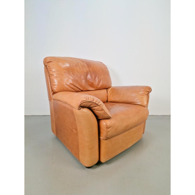 Calf Leather Lounge Chair from Natuzzi, Italy, 1990s For Sale - Image 6 of 15
