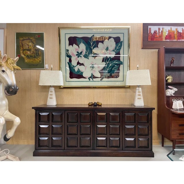 Postmodern Vintage 1980s Large Scale Magnolia Floral Wall Art White Mauve Green and Gold Glitter For Sale - Image 3 of 8