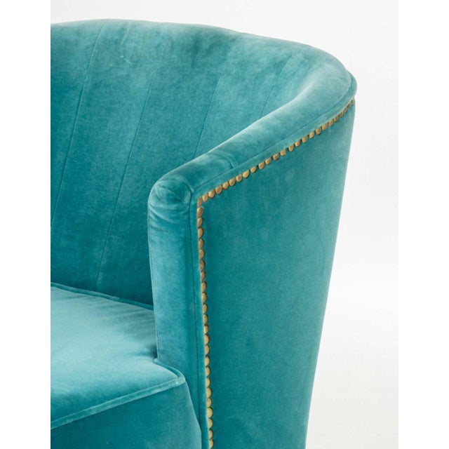 Brabbu Blue Velvet Upholstered Side Chair For Sale In New York - Image 6 of 9