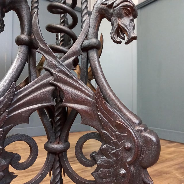 Wrought-Iron Table with Marble Top For Sale - Image 13 of 14