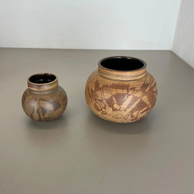 Ceramic Studio Pottery Vase by Gerhard Liebenthron, Germany, 1980s, Set of 2 For Sale - Image 3 of 18
