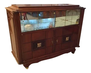 Bronze Face French Art Deco Vitrine / Dry Bar