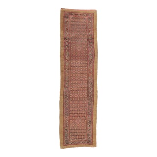 Antique Persian Malayer Camel Hair Rug, 03'08 X 13'06 For Sale