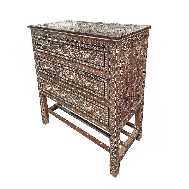 2020s Inlaid Teak Chest of Drawers For Sale - Image 5 of 15
