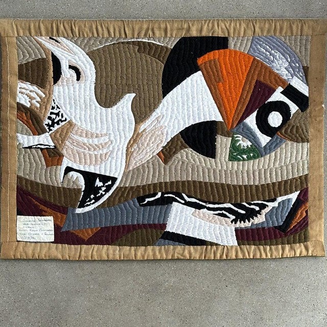 Abstract Tapestry in Wool by Maria Flavia De Monsaraz, Lisbon, 1970 For Sale - Image 13 of 14