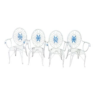 Provencal Armchairs in Wrought Iron, 1960s, Set of 4 For Sale