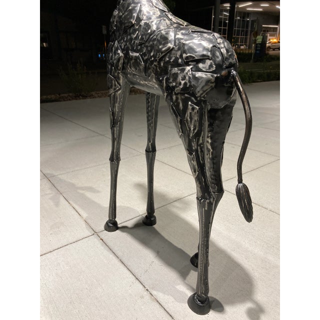 Modern Abstract Yearling Giraffe Patchwork Metal Sculpture For Sale - Image 10 of 13