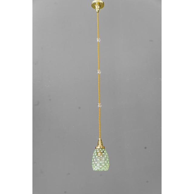 Art Deco Pendant with Original Antique Opaline Glass Shade, Vienna, 1920s For Sale - Image 3 of 14